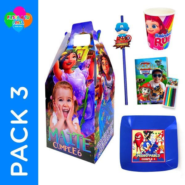 Pack 3 Cotillón Personalizado